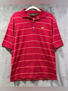 Augusta National Masters Shirt Polo Size Medium Red Stripe Golf Amen Corner